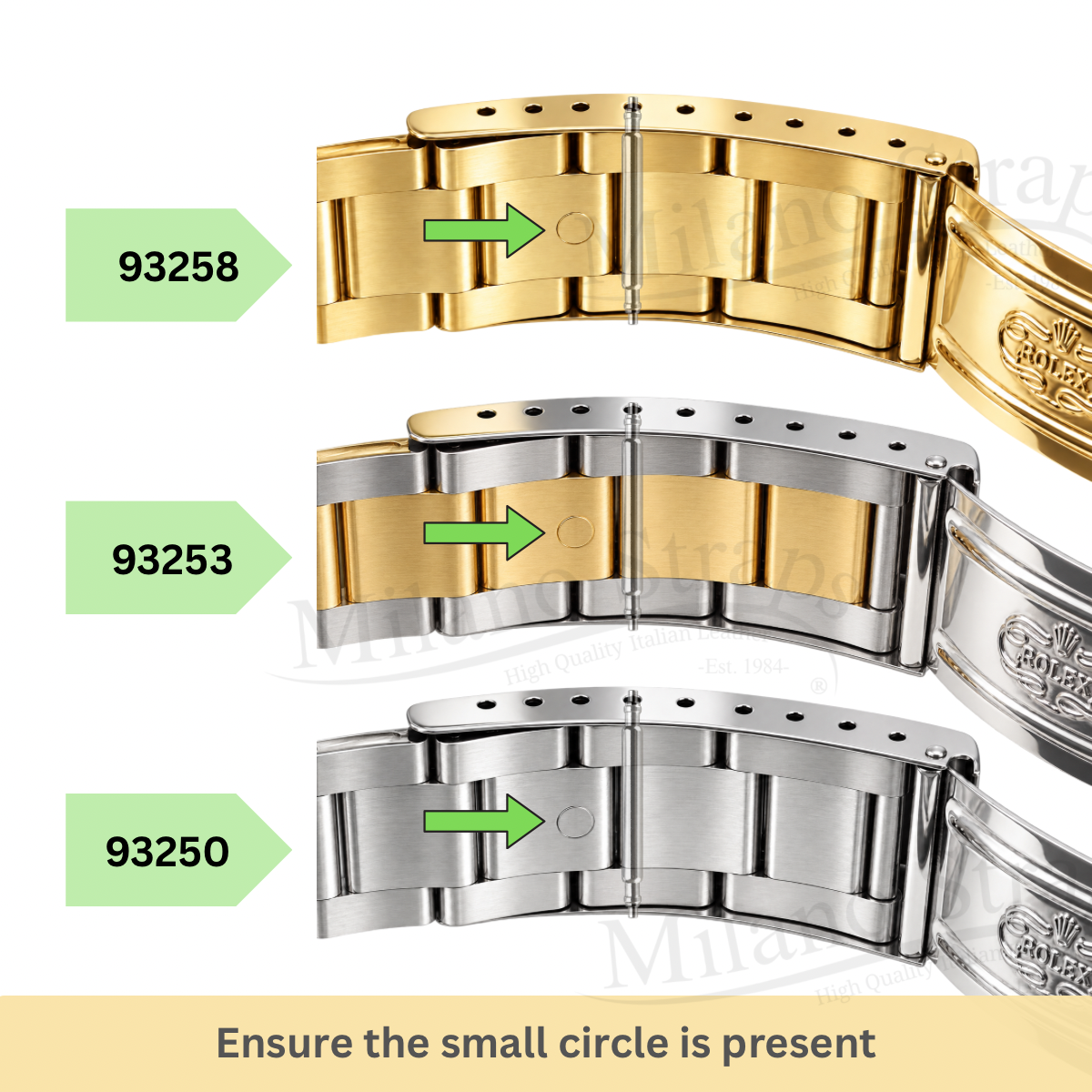Rolex Submariner Submariner 93250, 93253, 93258 Oyster Bracelet Clasp Spring Bar - One Piece
