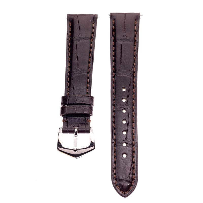 Apple Watch Leather Band ™  Dark Brown Matt Alligator Watch Strap - Apple Watch Leather Straps- Milano Straps