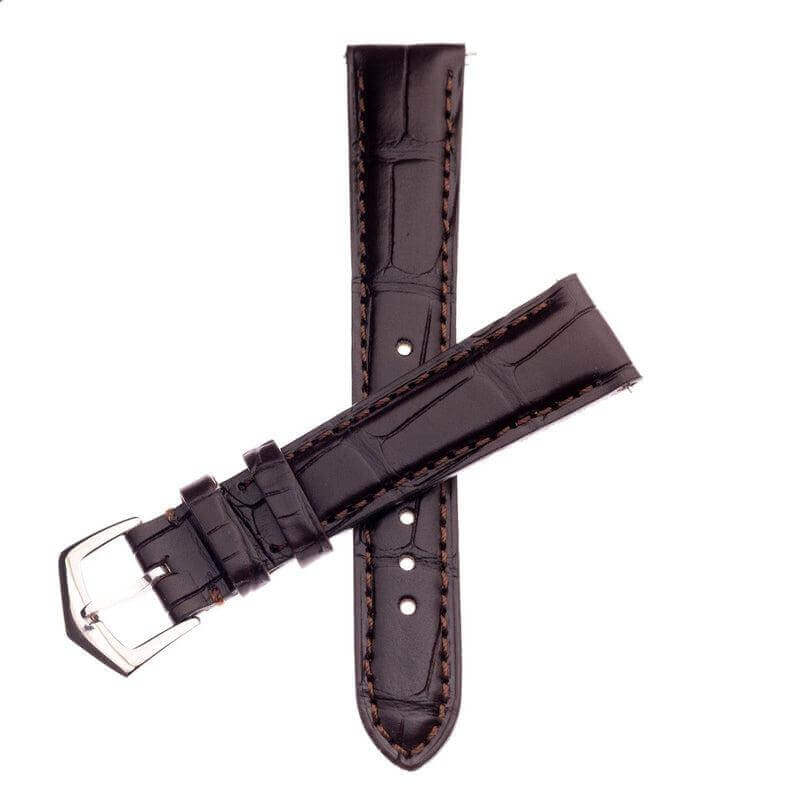 Apple Watch Leather Band ™  Dark Brown Matt Alligator Watch Strap - Apple Watch Leather Straps- Milano Straps