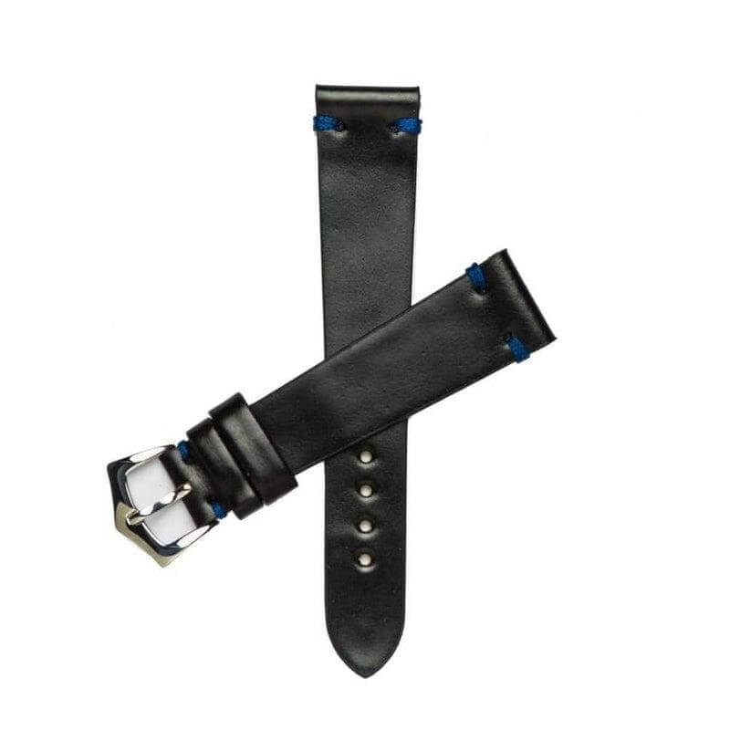 Black Blue Cordovan Leather Watch Strap - Leather strap- Milano Straps