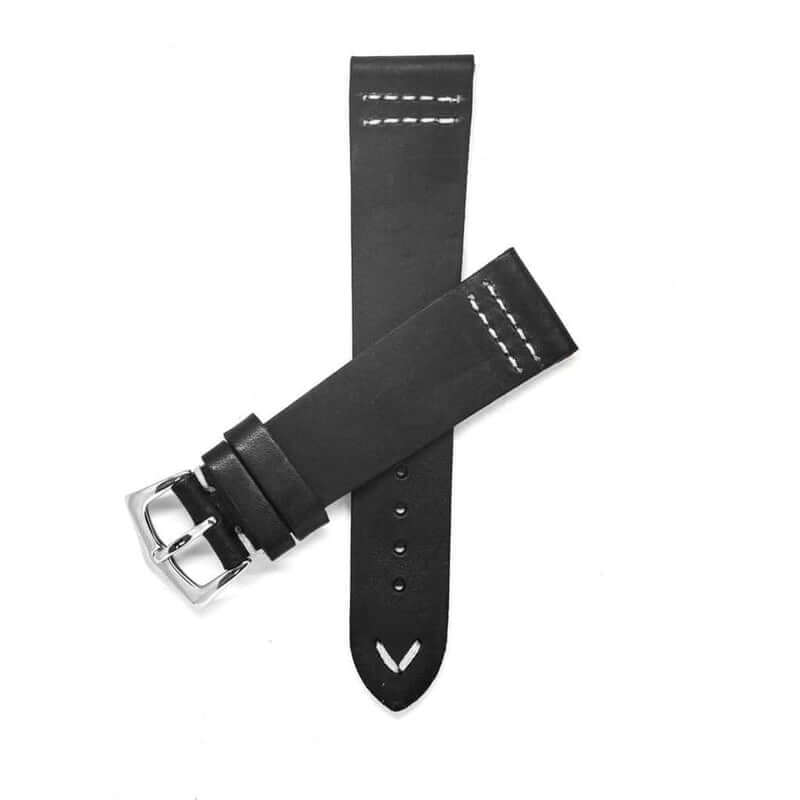 Black Vintage Leather Watch Strap - Leather strap- Milano Straps