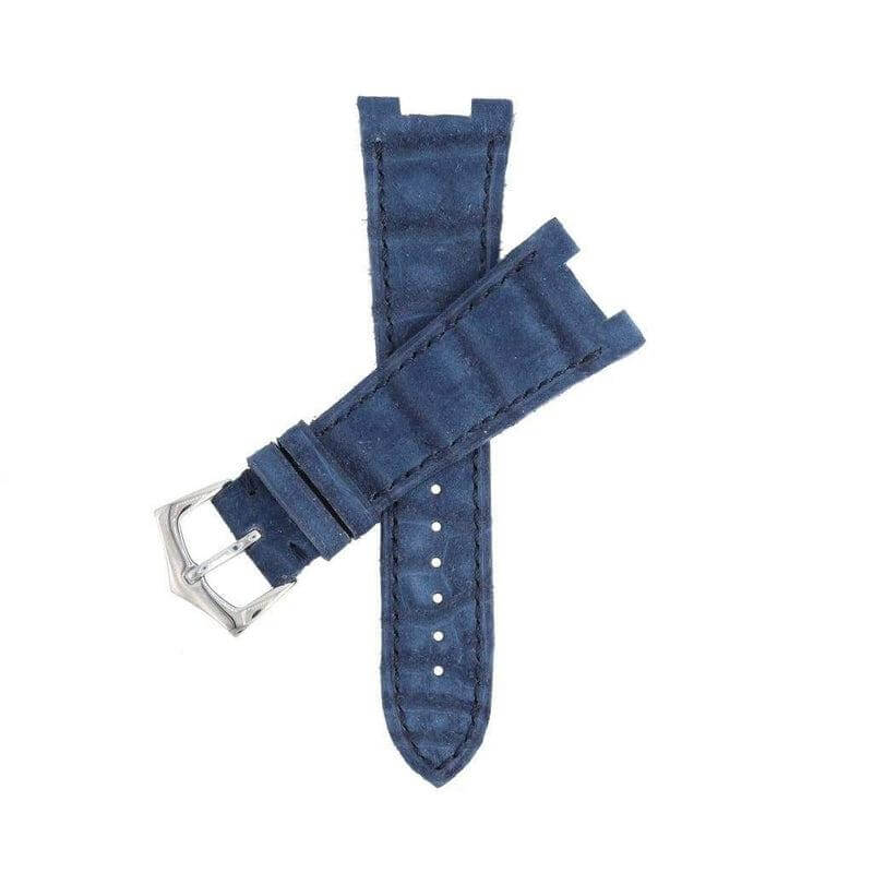 Blue Alligator Nubuck Watch Strap Patek Philippe Compatible - Alligator Strap- Milano Straps