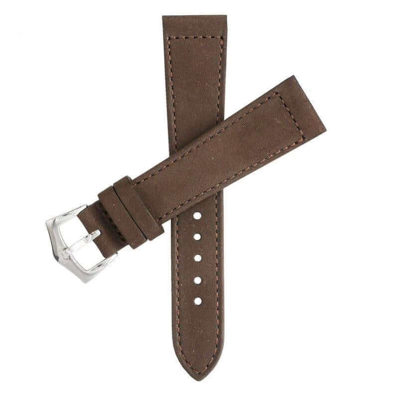 Brown Nabuck Leather Watch Strap - Leather strap- Milano Straps