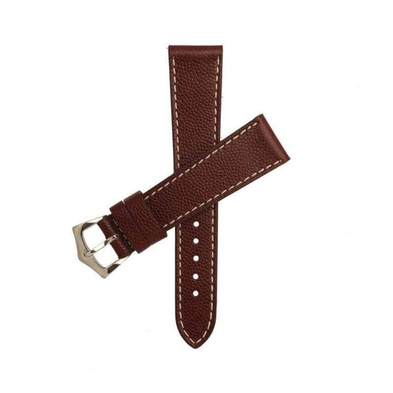 Burgundy Hammered Calfskin Ecru Stitches Watch strap - Leather strap- Milano Straps