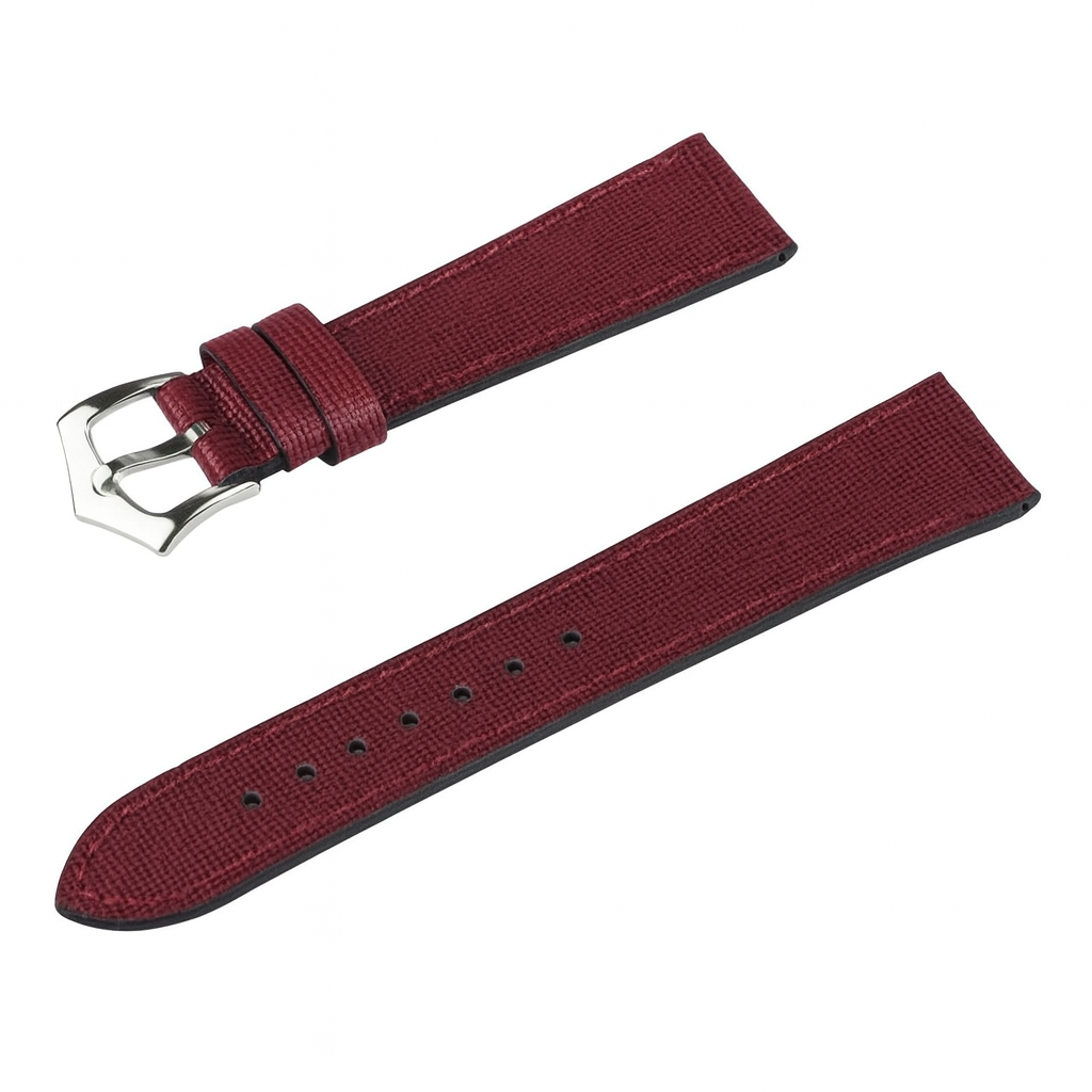 Burgundy Saffiano  Leather Watch Strap