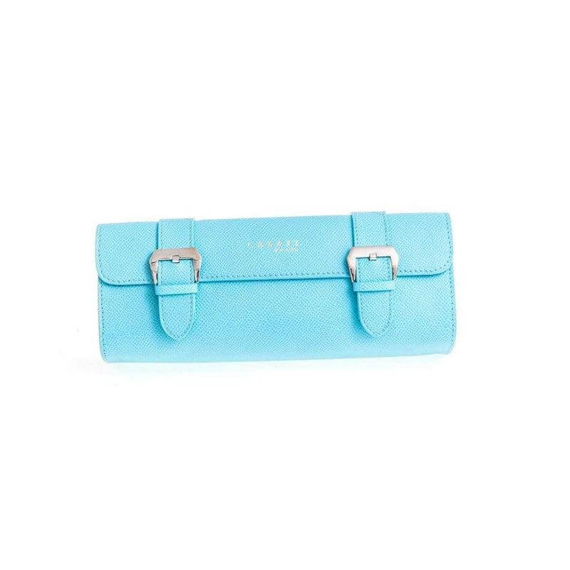 Casati Milano Travel Case Rectangular Epsom Leather - Light Blue - Travel Case- Milano Straps