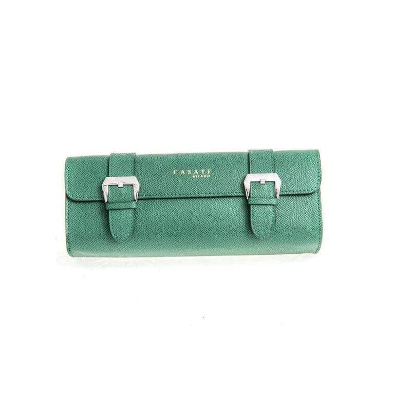 Casati Milano Travel Case Rectangular Epsom Leather color Green - Travel Case- Milano Straps