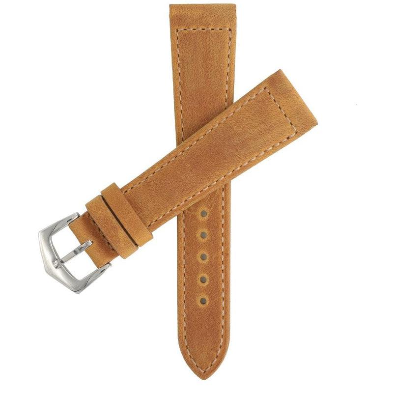 Cognac Crazy Horse Leather Watch Strap - Leather strap- Milano Straps