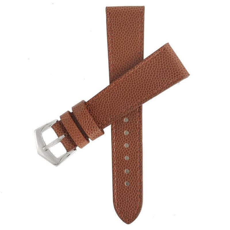 Cognac Hammered Calfskin Watch strap - Leather strap- Milano Straps