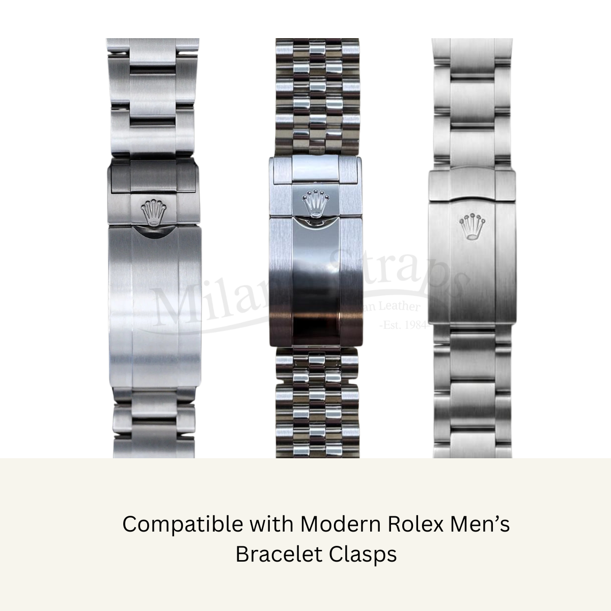 Modern Rolex Buckle Clasp Steel Spring Bar For Jubilee and Oyster Bracelets - Pair