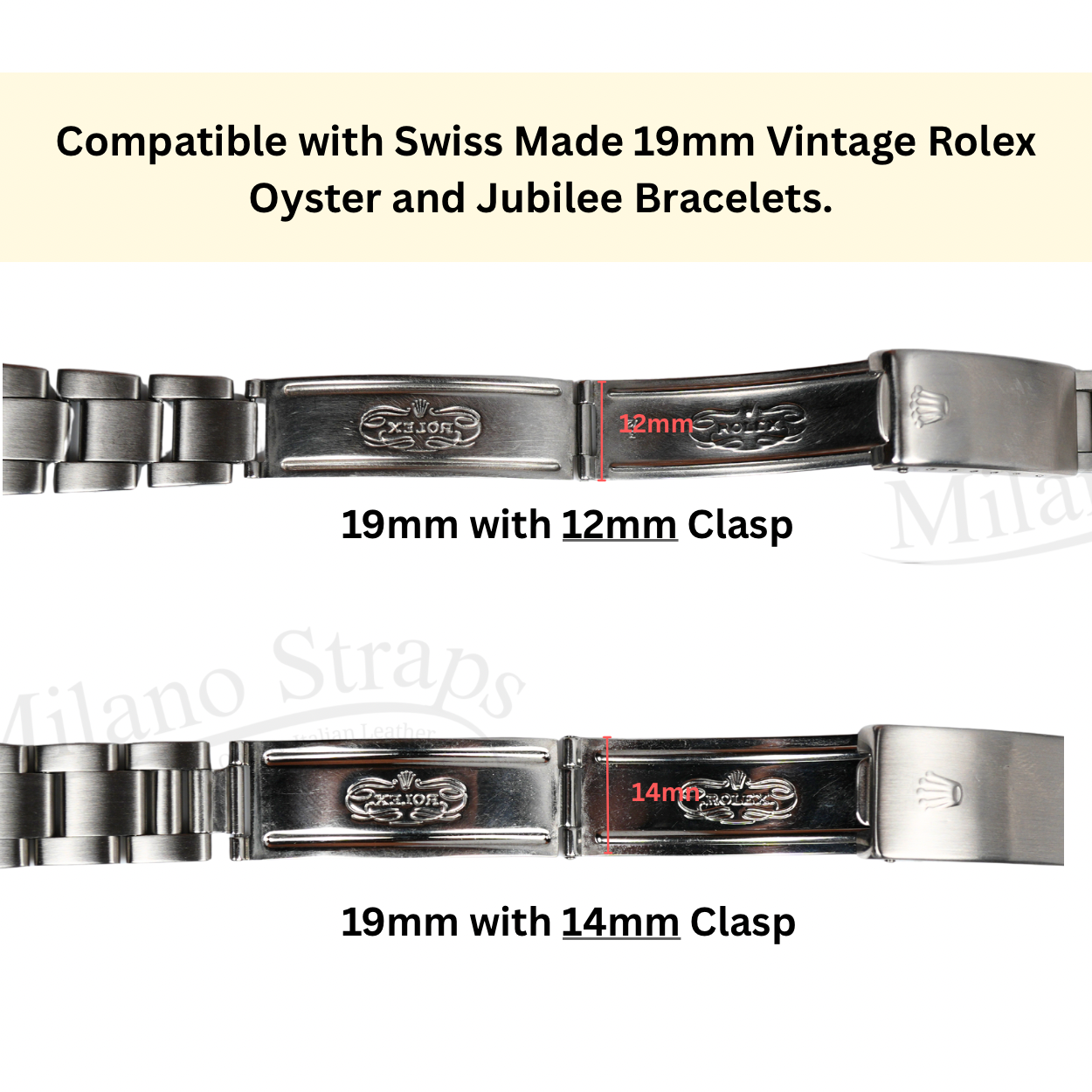 Vintage Rolex 19mm Yellow Gold Bracelet Buckle Clasp Spring Bar - One Piece