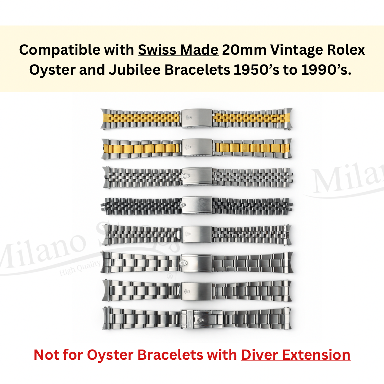 Vintage Rolex Buckle Clasp Spring Bar For 20mm Oyster & Jubilee Bracelets 16mm- One Pair