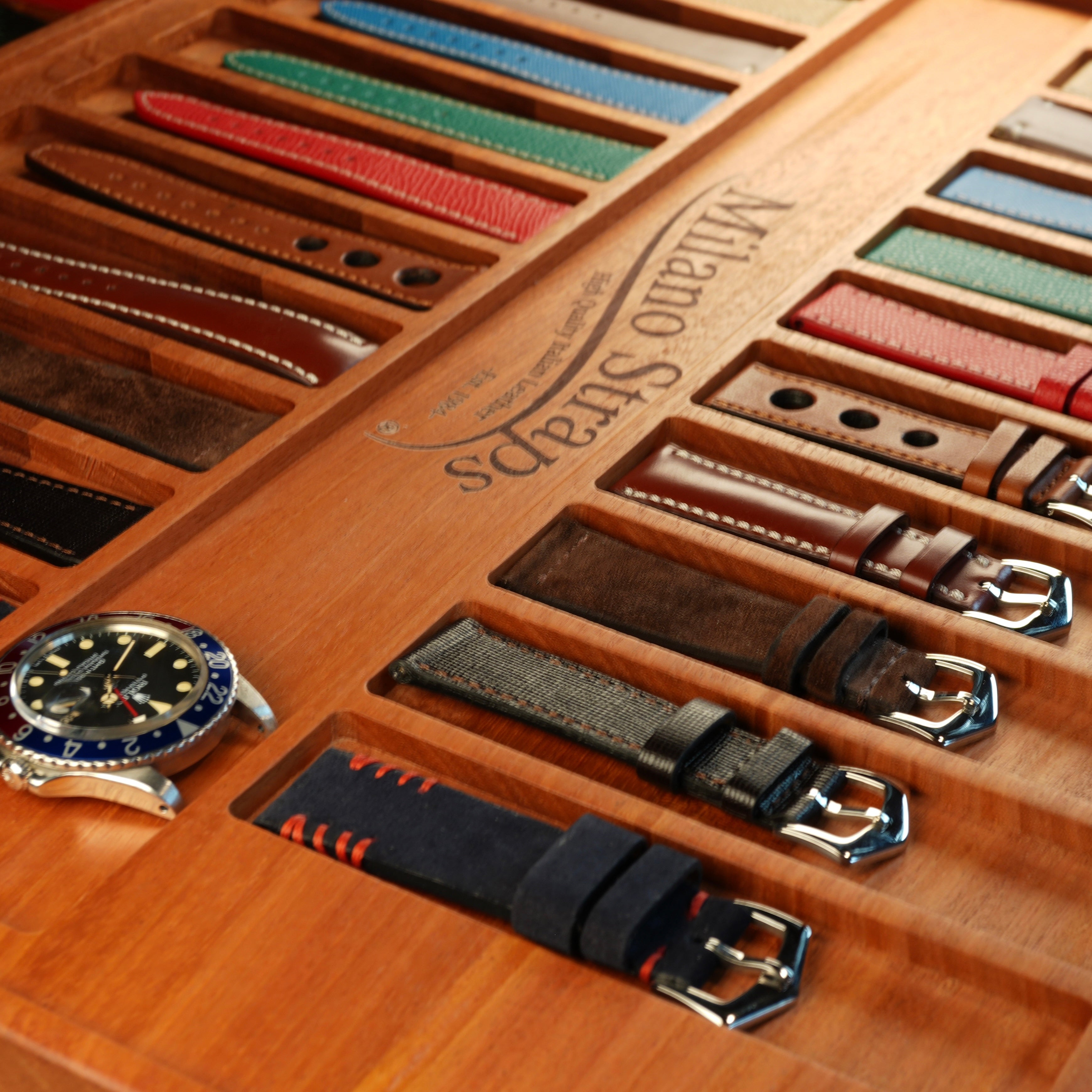 Handmade Solid Hardwood Watch Strap Display & Organizer | My Strap Closet