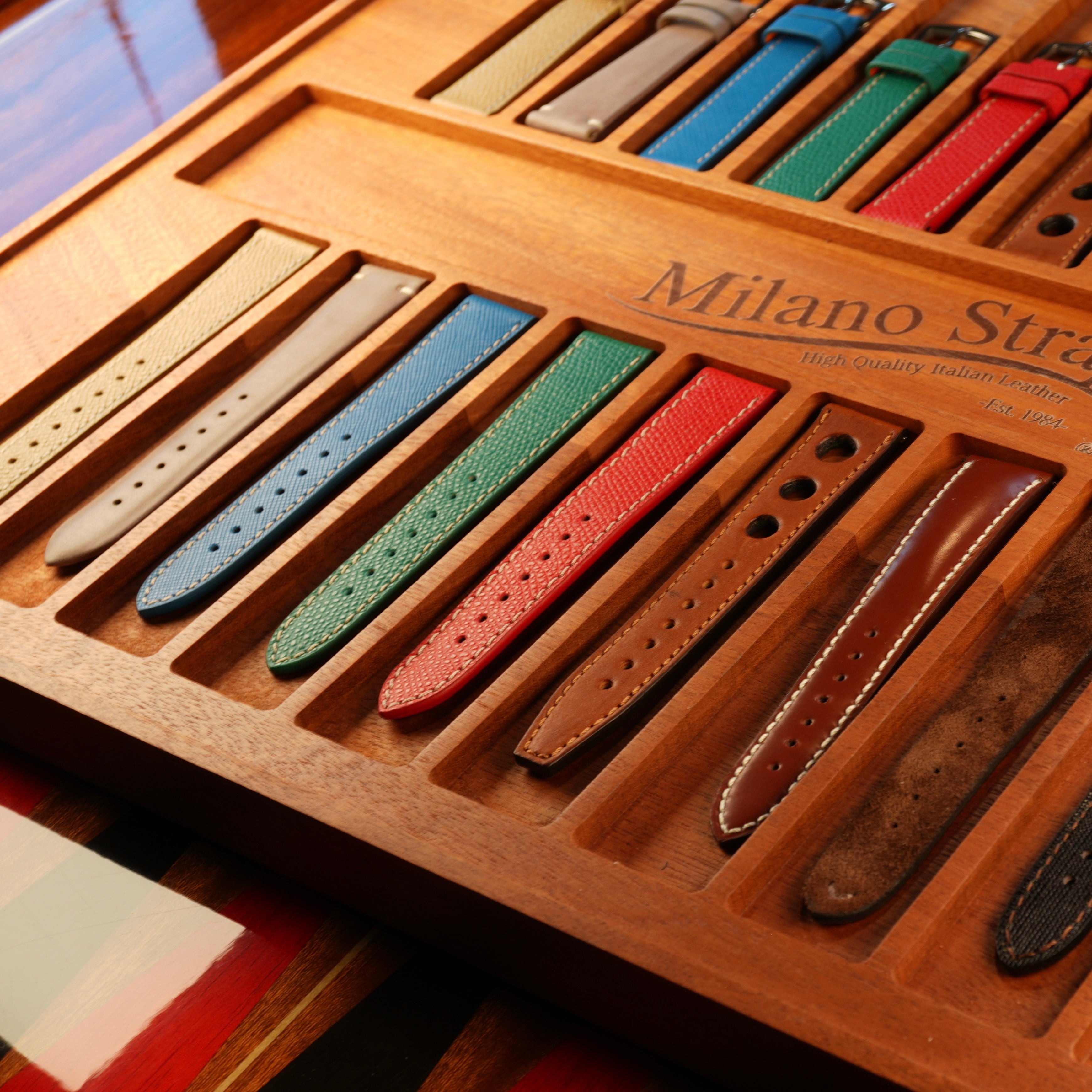 Handmade Solid Hardwood Watch Strap Display & Organizer | My Strap Closet