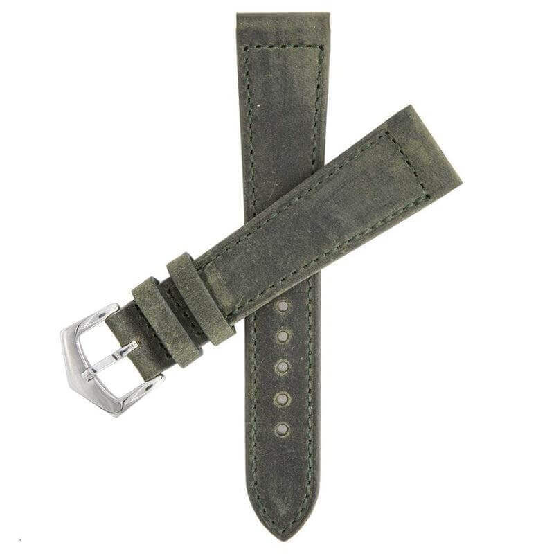 Dark Green Crazy Horse Leather Watch Strap - Leather strap- Milano Straps