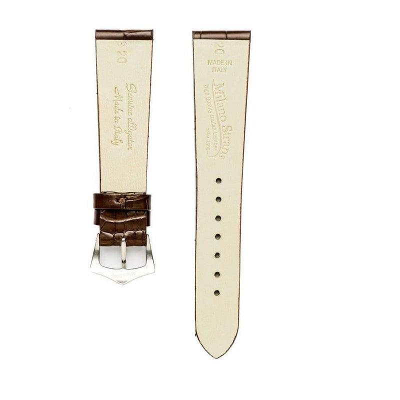 ABP Matt Pink Alligator Leather Watch Strap with Ecru stitching