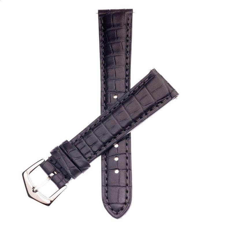 Matt Dark Grey Alligator Watch Strap - Alligator Strap- Milano Straps