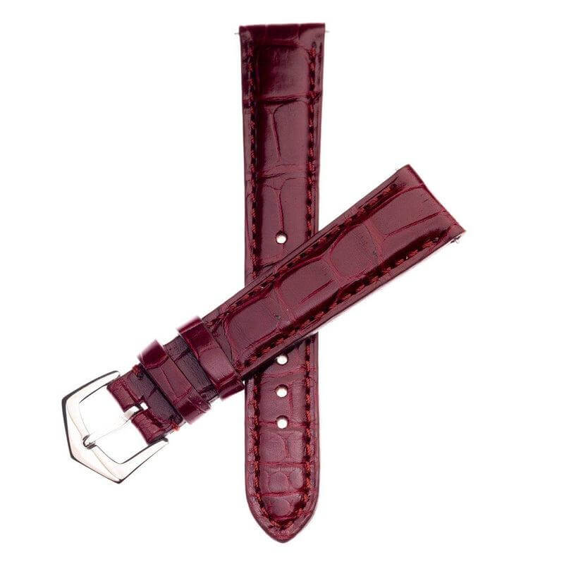 Millenium Burgundy Alligator Watch Strap - Alligator Strap- Milano Straps