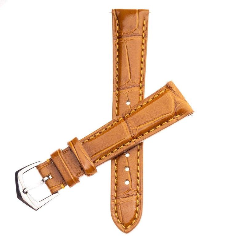 Millenium Cognac Alligator Watch Strap - Alligator Strap- Milano Straps