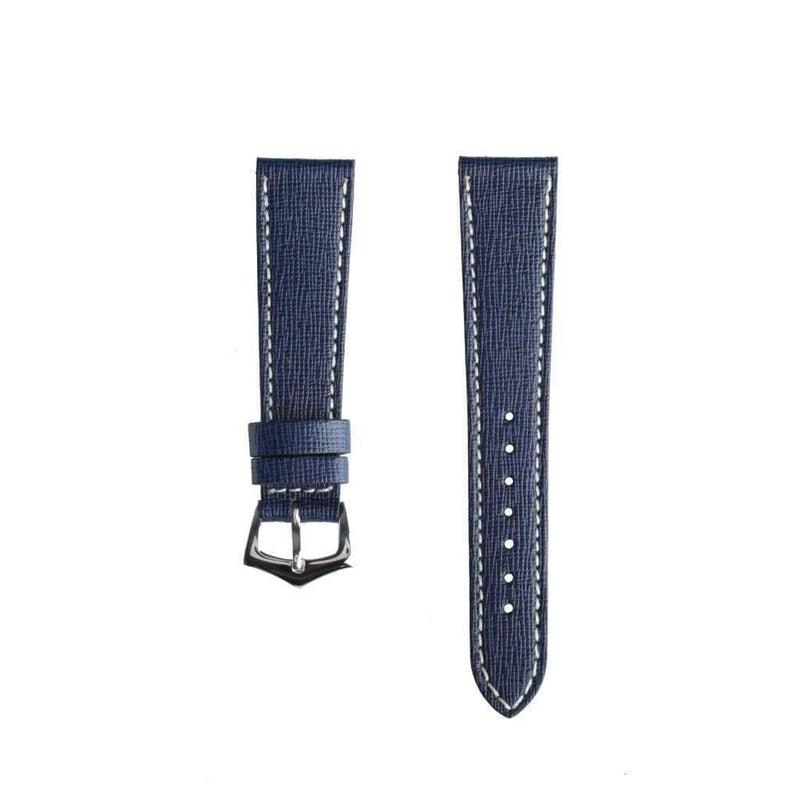 Pin & Buckle  Saffiano Leather Apple Watch Band - Navy Blue