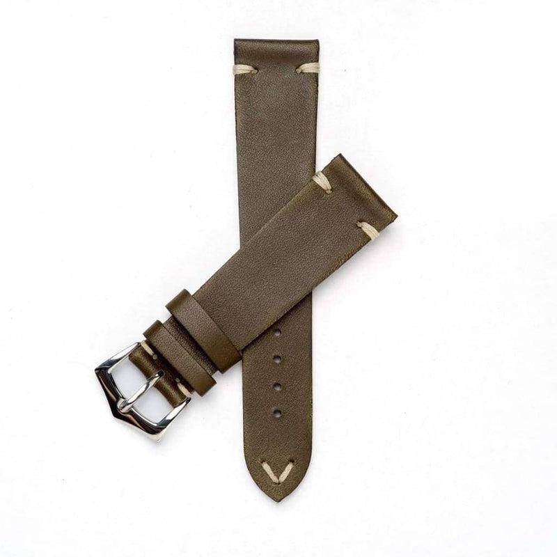 Olive Leather Vintage Watch Strap - Leather strap- Milano Straps