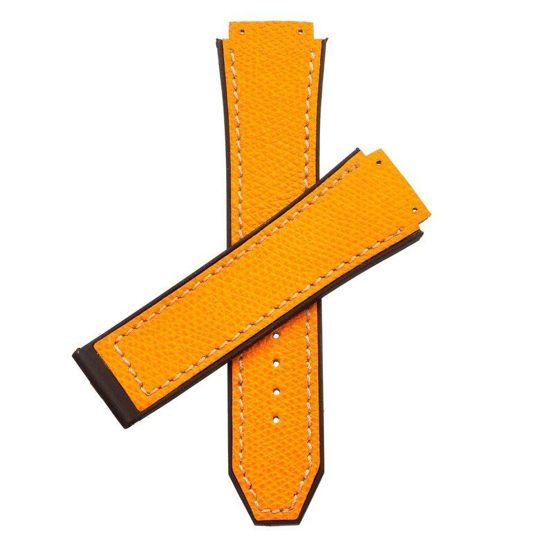 Orange Hammered Italian Leather for Hublot Big Bang - Rubber Strap- Milano Straps