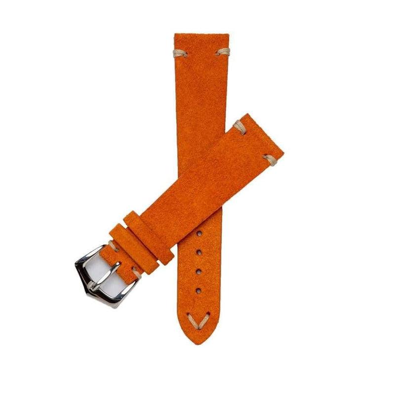 Orange Suede Vintage Leather Watch Strap - Suede strap- Milano Straps