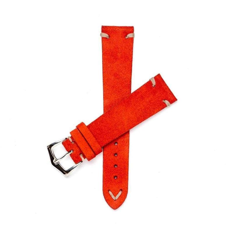 Red Suede Vintage Leather Watch Strap - Suede strap- Milano Straps