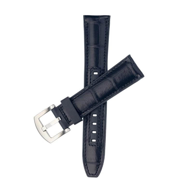 Rubber Black Alligator Watch Band - Rubber Strap- Milano Straps