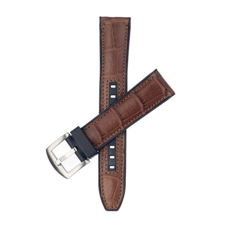 Rubber Brown Alligator Watch Band - Rubber Strap- Milano Straps