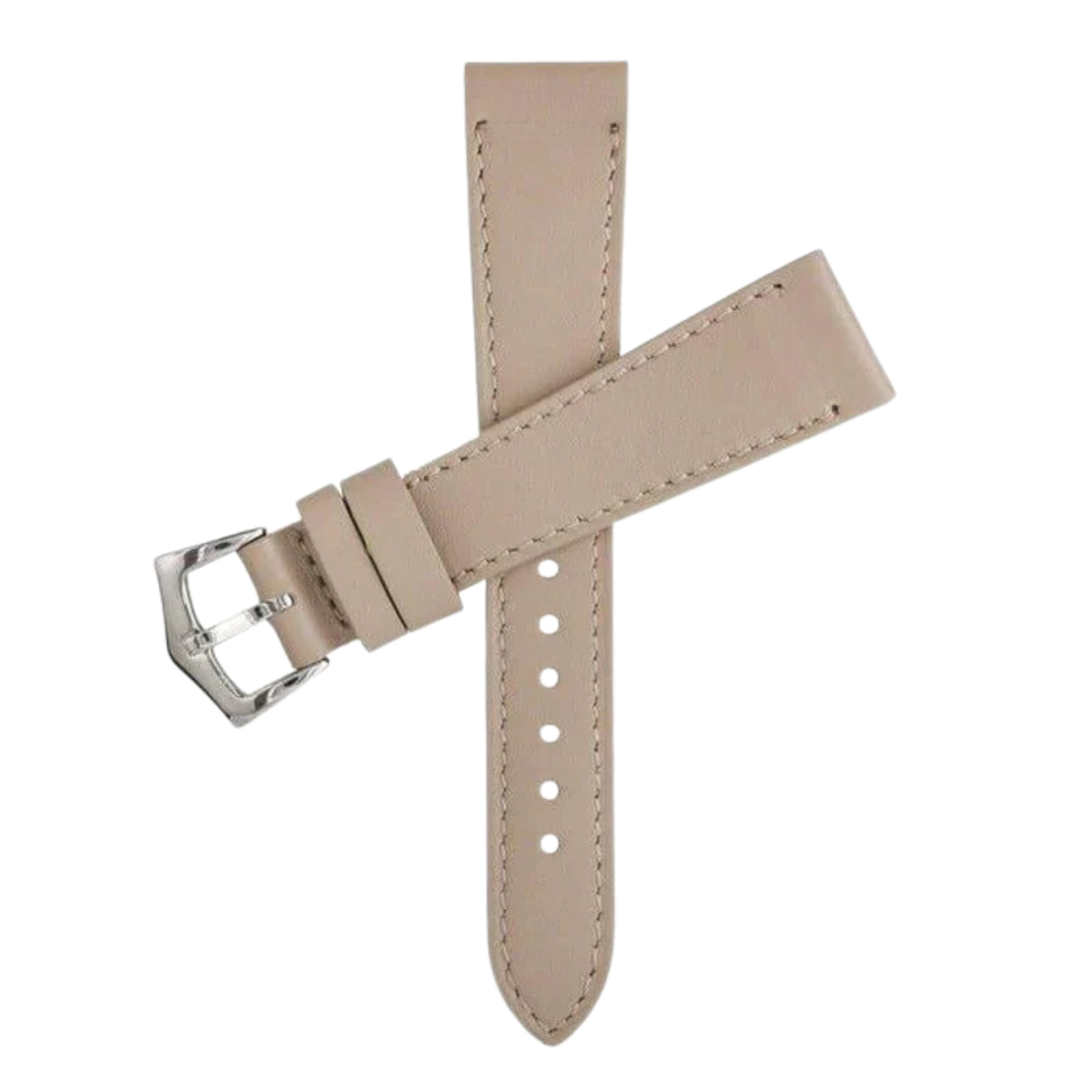 Taupe Calfskin Leather Watch Strap