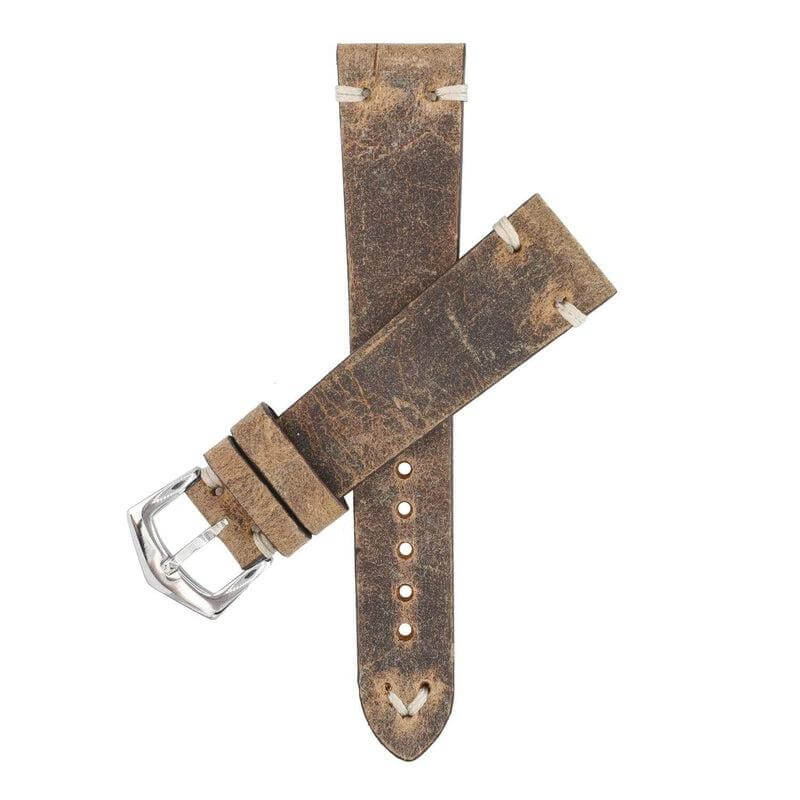 Vintage Brown Leather Watch Strap - Leather strap- Milano Straps