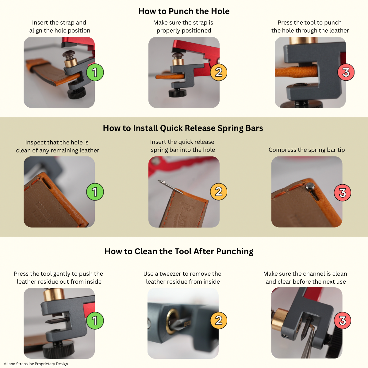 Professional Watch Strap Hole Punch Tool for Quick Release Spring Bars