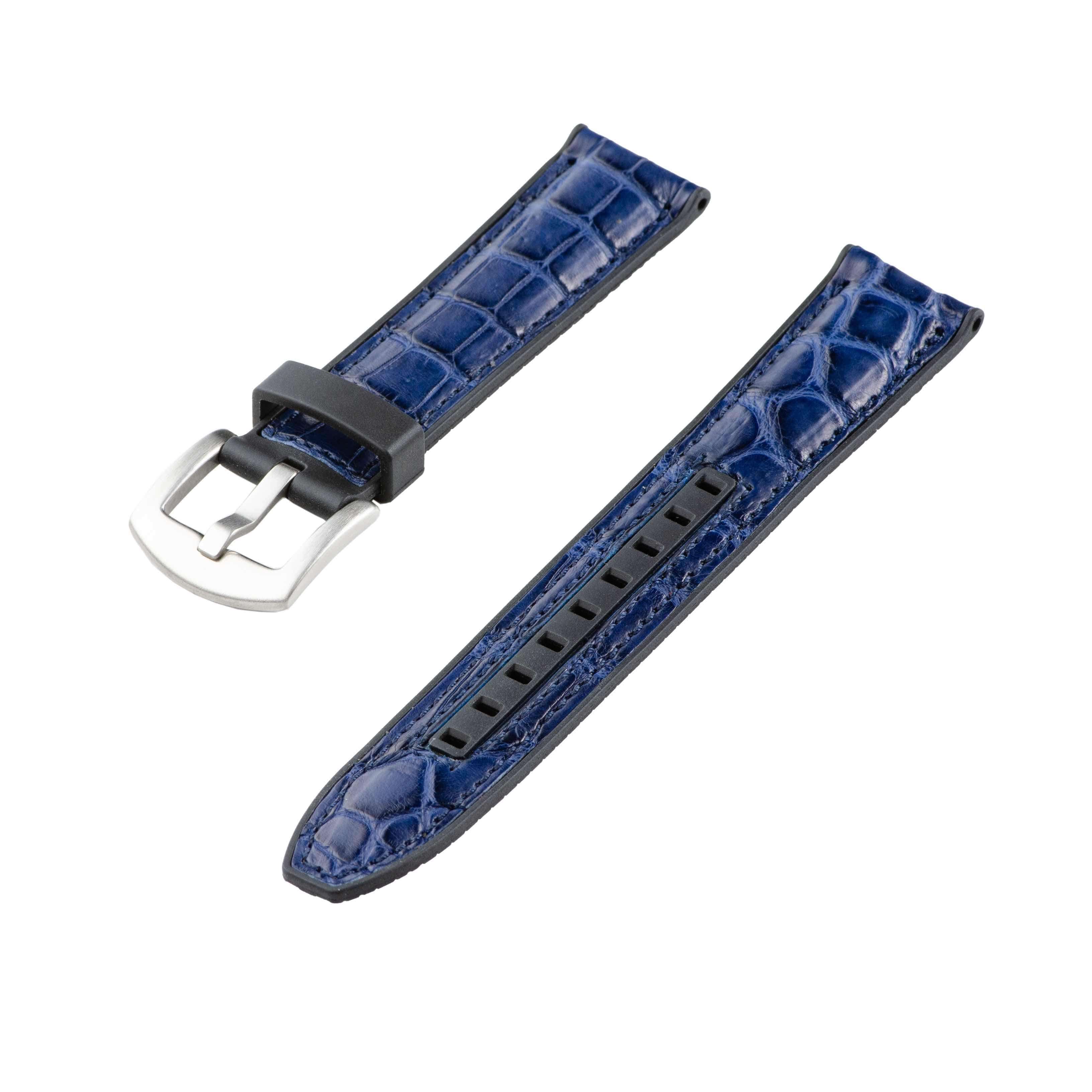 Blu Alligator Montre Rubber Band