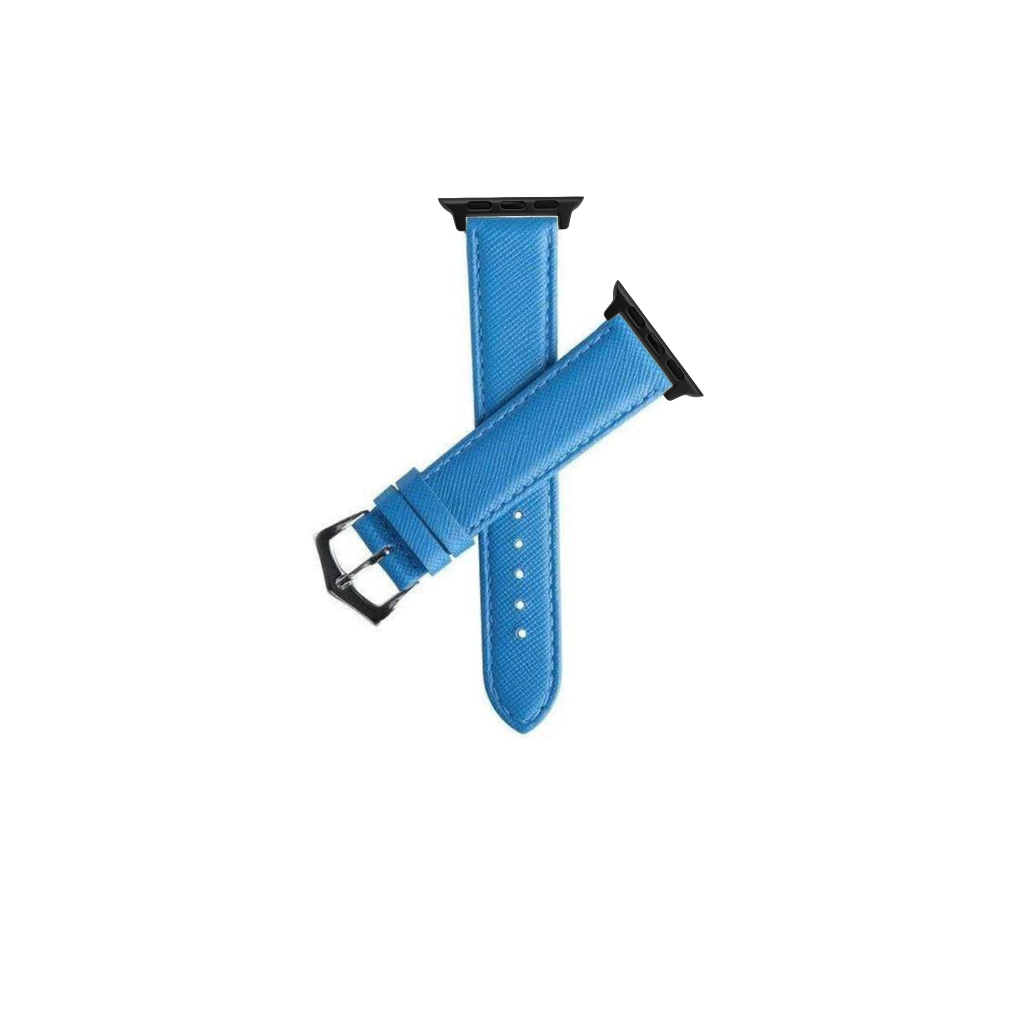 Apple Watch Leather Strap Light Blue Saffiano Folded Edge
