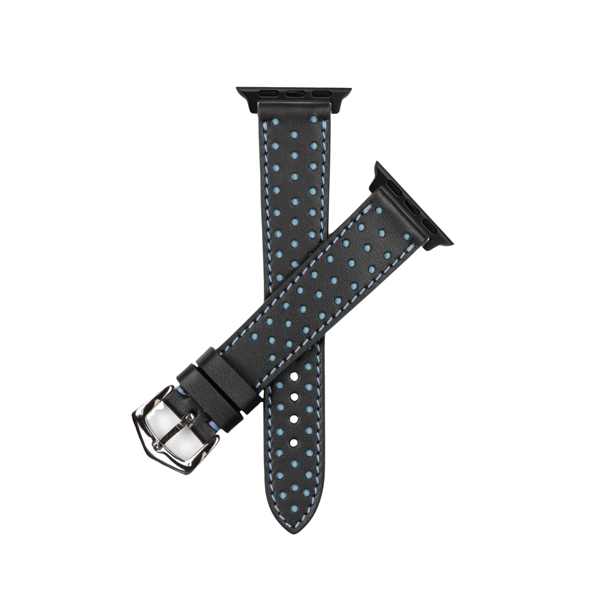 Apple Watch Leather Black & Blue Driver Racing Strap