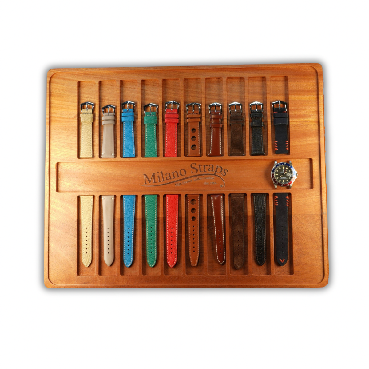 Handmade Solid Hardwood Watch Strap Display & Organizer | My Strap Closet