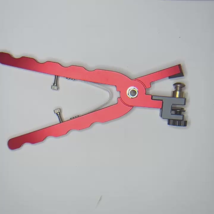 Quick release spring bar installation tool used to create the access notch in a watch strap, allowing easy removal and installation of quick release spring bars without additional tools.