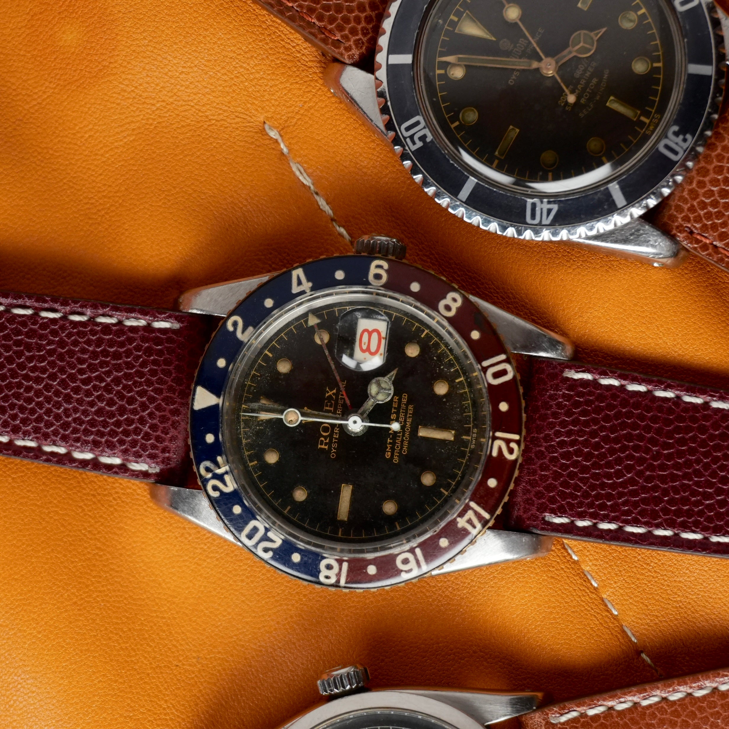 Black Hammered Calfskin Watch strap