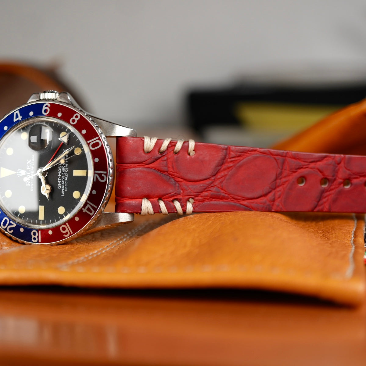 rolex 1675 on high quality leather strap