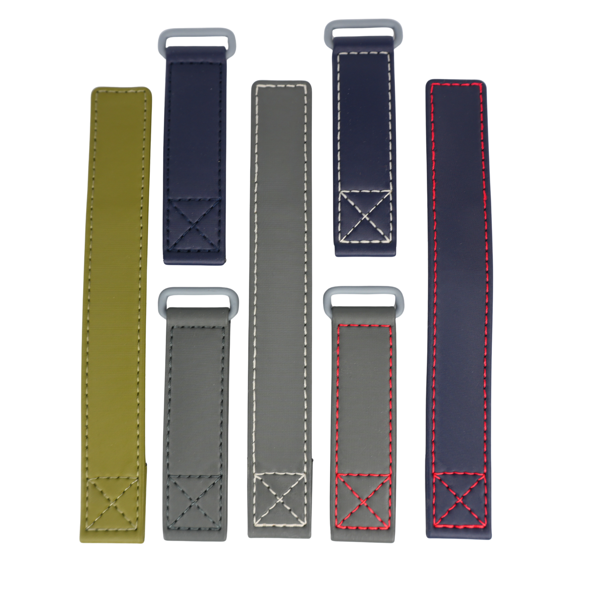 Green Velcro® Watch Band Ecru Stitches 20mm