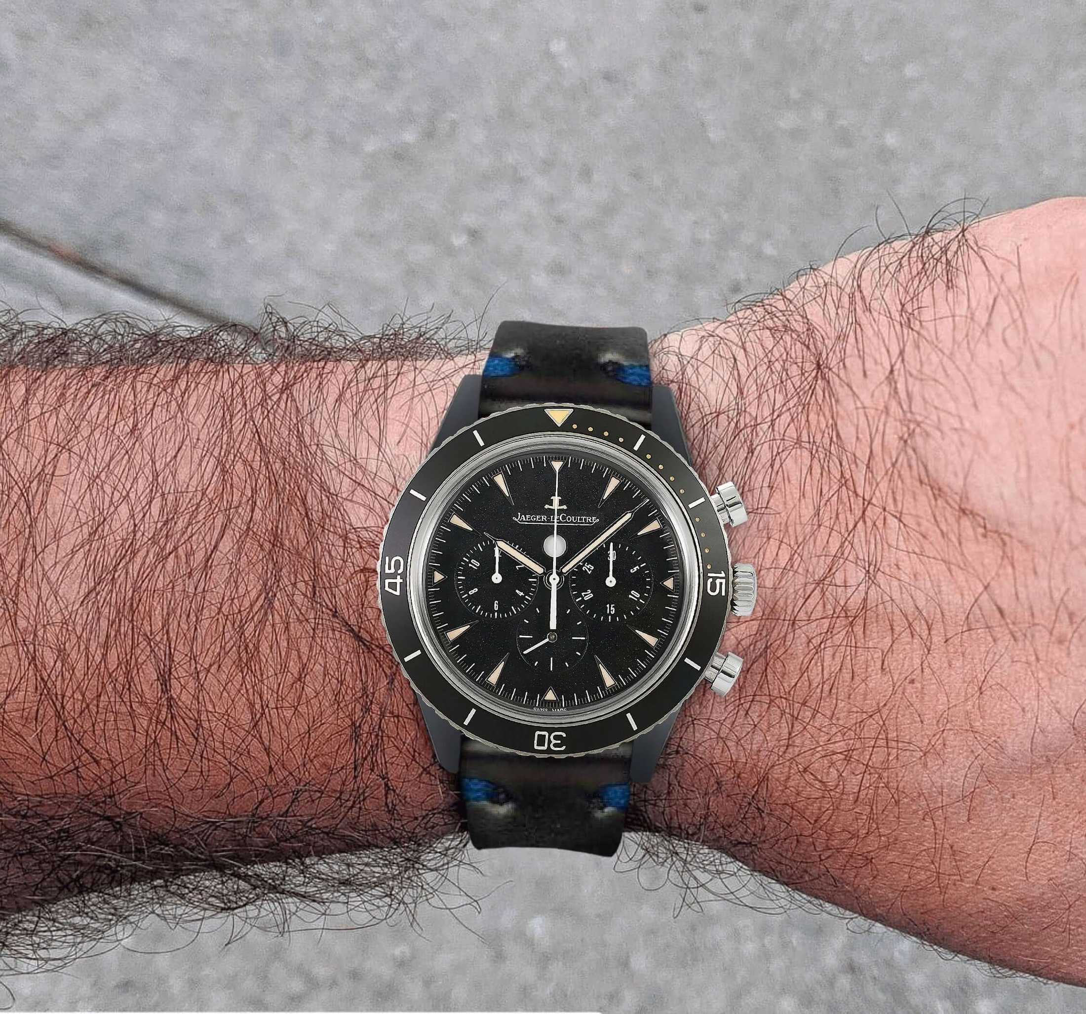 Black Blue Cordovan Leather Watch Strap - Leather strap- Milano Straps