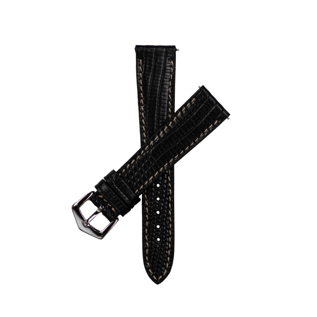 Black Lizard Watch Strap - Leather strap- Milano Straps