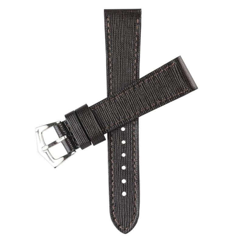 Dark Brown Saffiano  Leather Watch Strap - Leather strap- Milano Straps