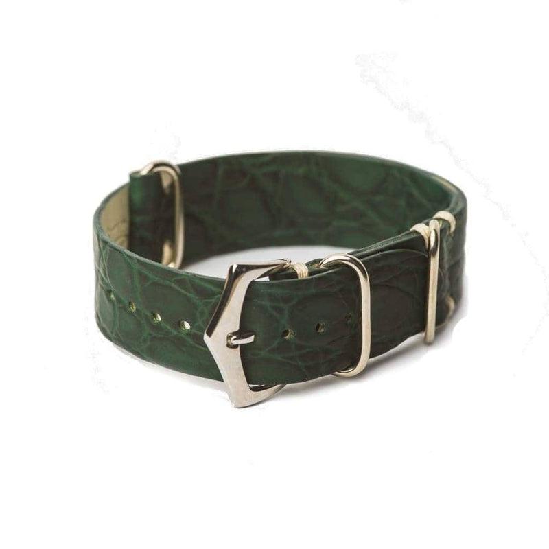 Green Alligator Italian Watch strap - Military Watch Strap- Milano Straps