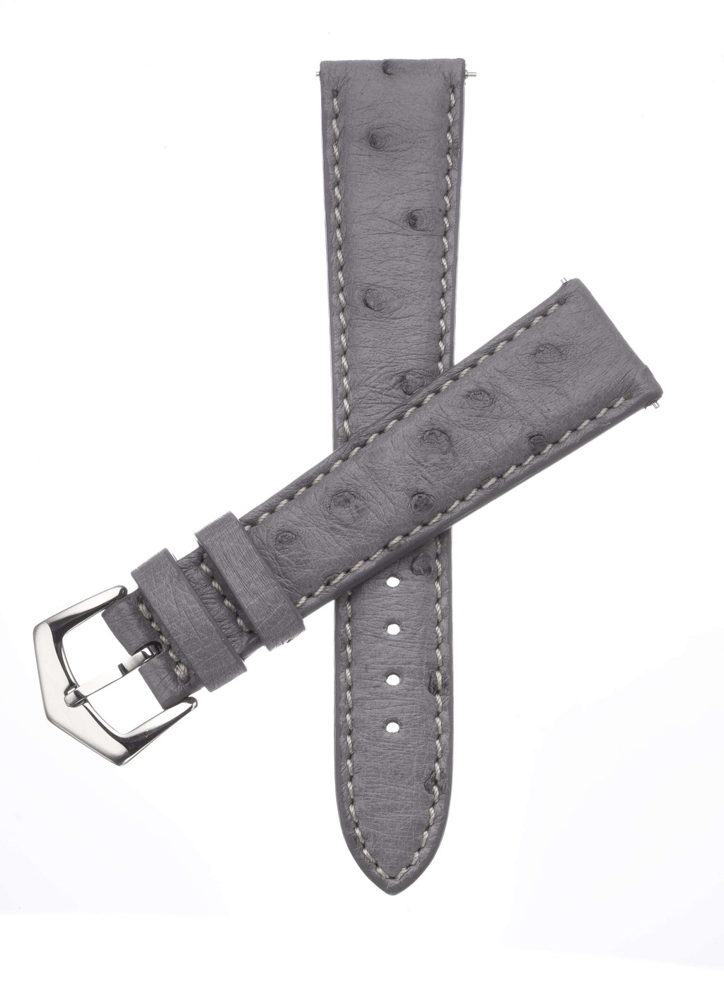 Grey Ostrich Watch Band - Leather strap- Milano Straps