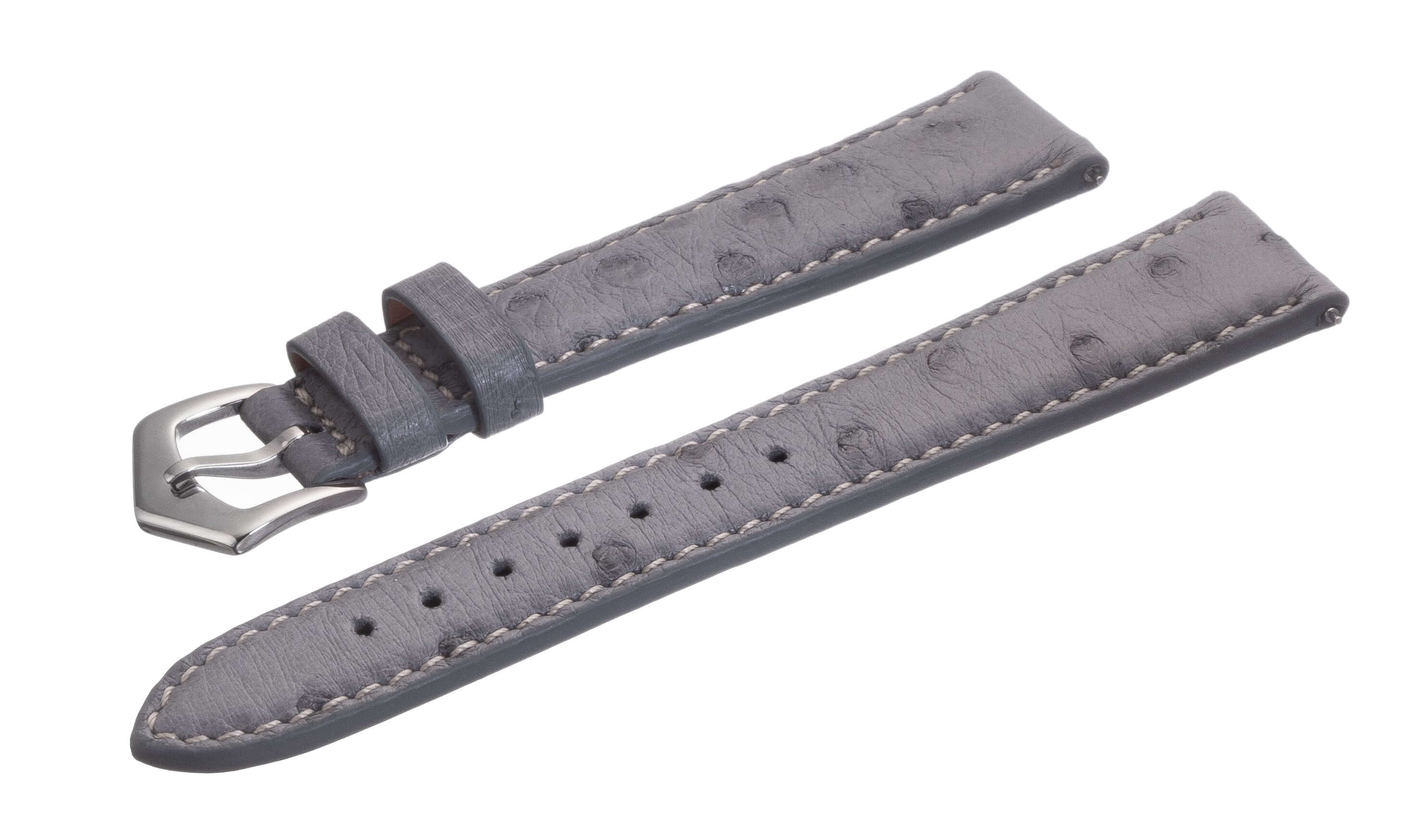 Grey Ostrich Leather Watch Band | Milano Straps