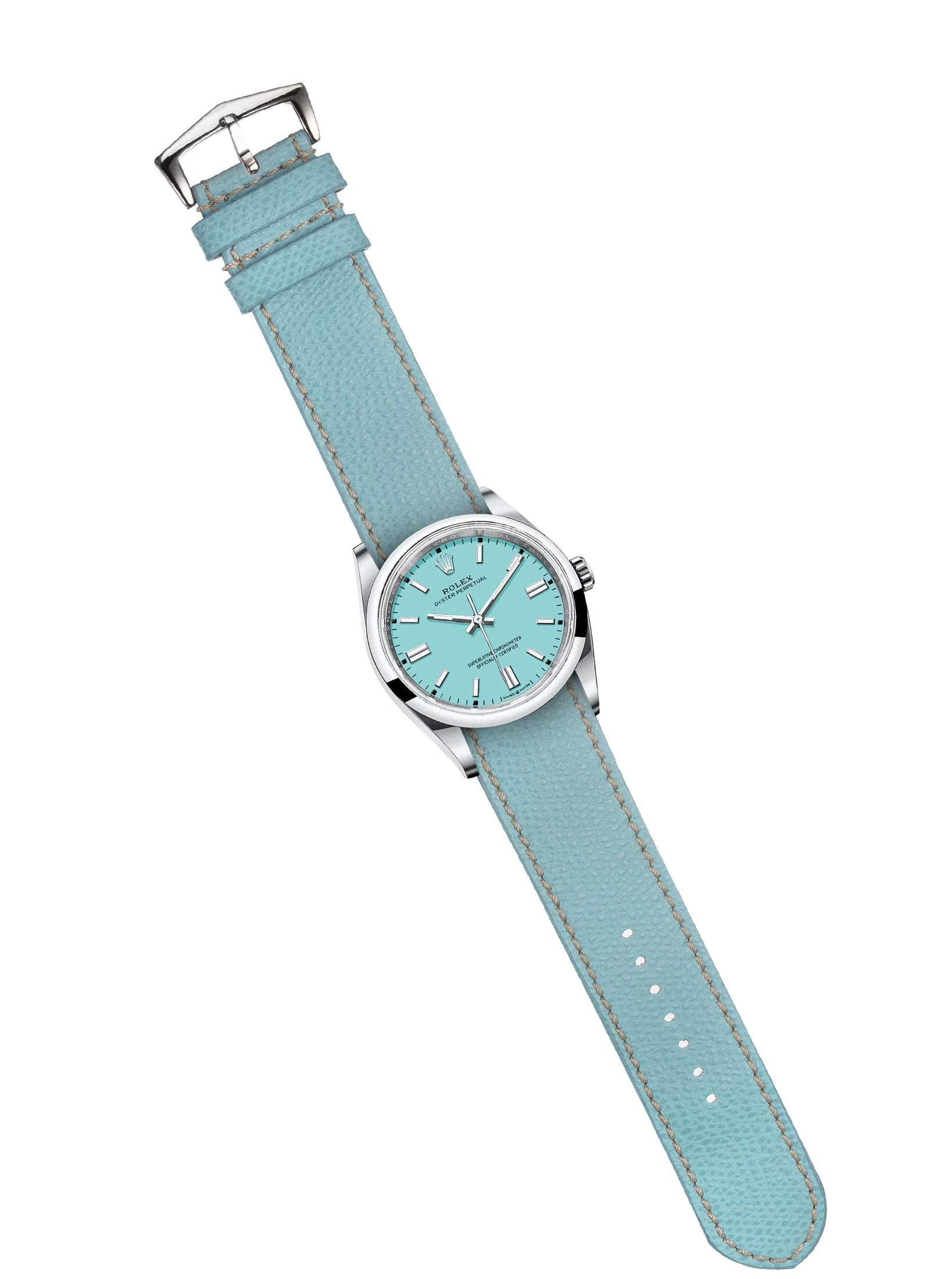 Light Blue Single Pass Watch Strap - Military Watch Strap- Milano Straps