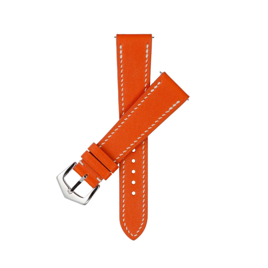 Orange Barenia Leather Watch Strap - Leather strap- Milano Straps