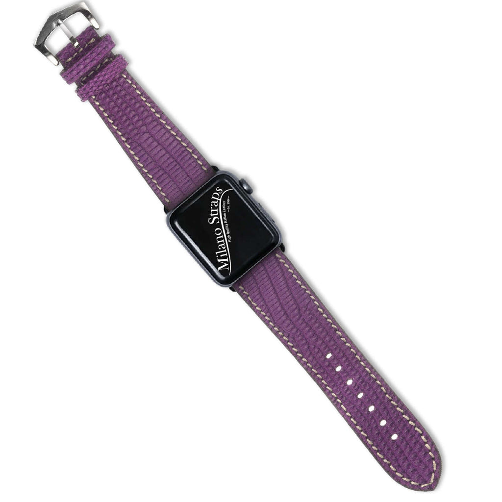 Purple Lizard Apple Watch Leather Band - Apple Watch Lizard Bands- Milano Straps